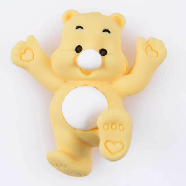 Hot Sale 1 Pcs Cartoon Bear Croc Shoe Charms Colorful Smile Face Baby Bear Clog Shoes Decorations Kid's Wristband Accessories r9605