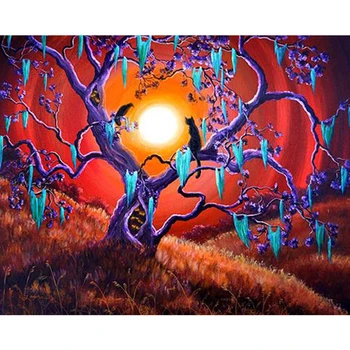 

5D Diy Diamond Art Painting Cat Full Drill Round Diamond Embroidery Picture Rhinestone Diamond Mosaic Cartoon Home Decor