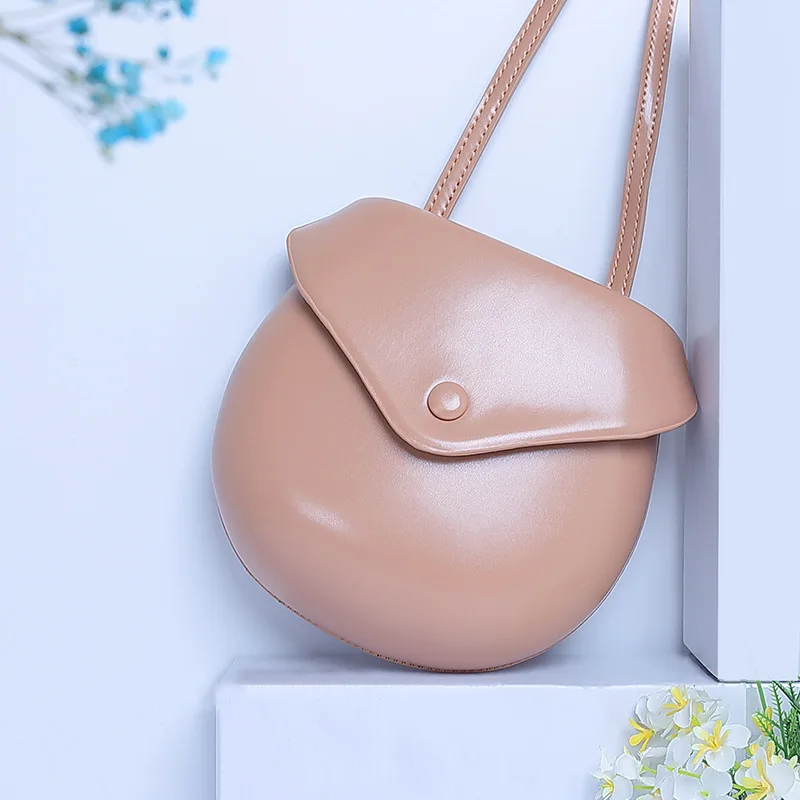 

Guangzhou WOMEN'S Bag Online Celebrity Small round Bag 2019 Korean-style New Style Saddle Bag Shoulder Bag PU Film WOMEN'S Bag