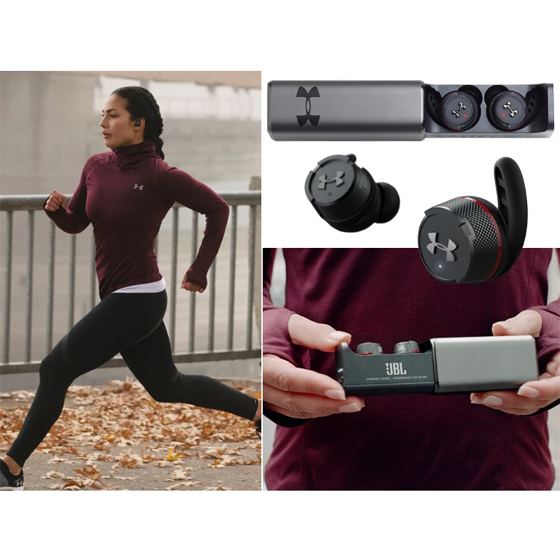 JBL UA FLASH Ture Wireless Bluetooth Sports Earphones Waterproof Running HIFI Headphones with Charge Box Handsfree Call with Mic