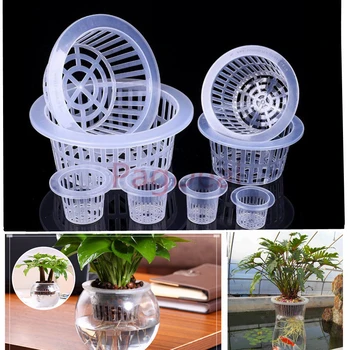 

10pcs Large Size Nursery Planting Basket Plastic Mesh Hydroponic Cup Home Office Plant Grow Aeroponic Soilless Seedling Pot Deep