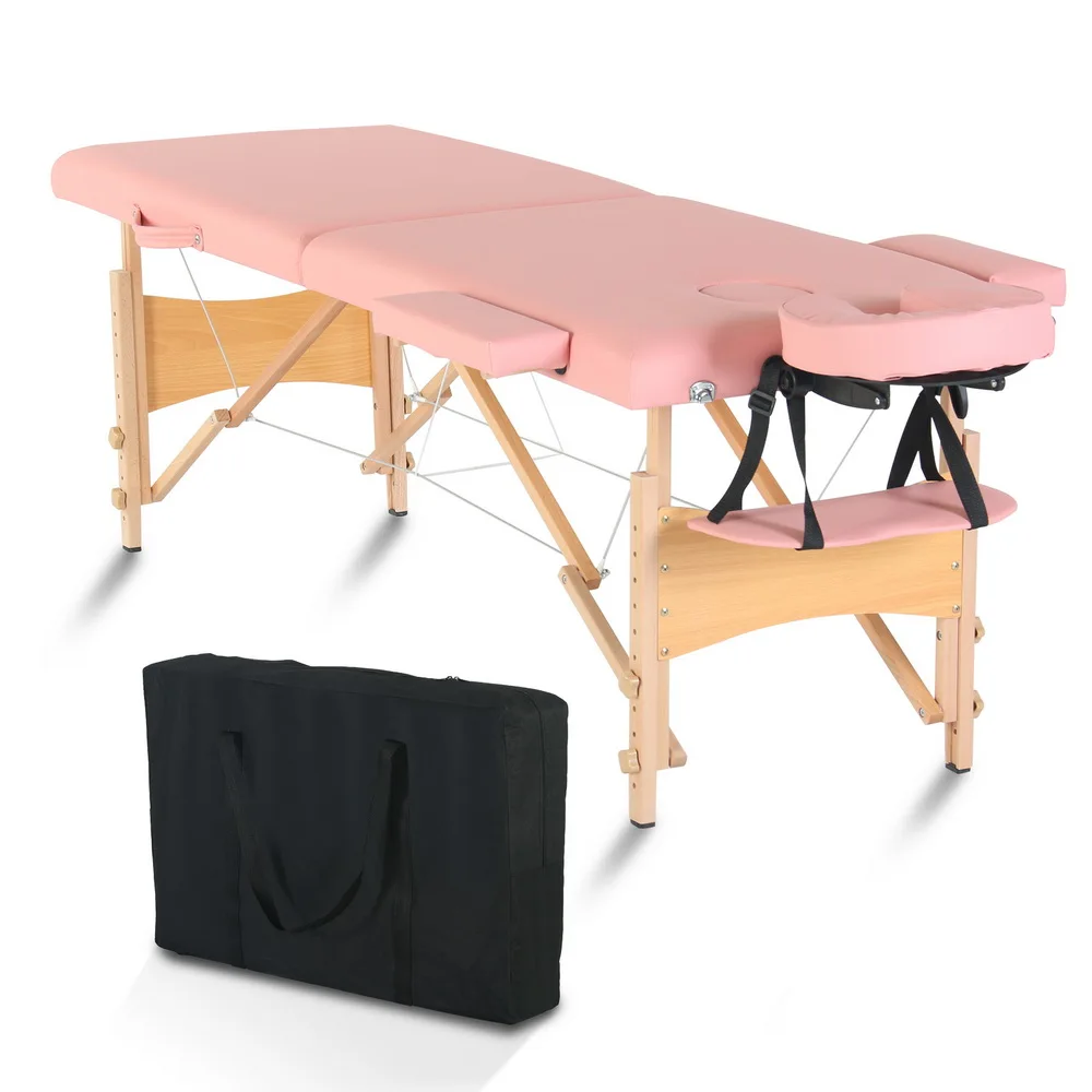 Складная двухсекционная буковая ножка косметический массажный стол Bed 186x60x60 см