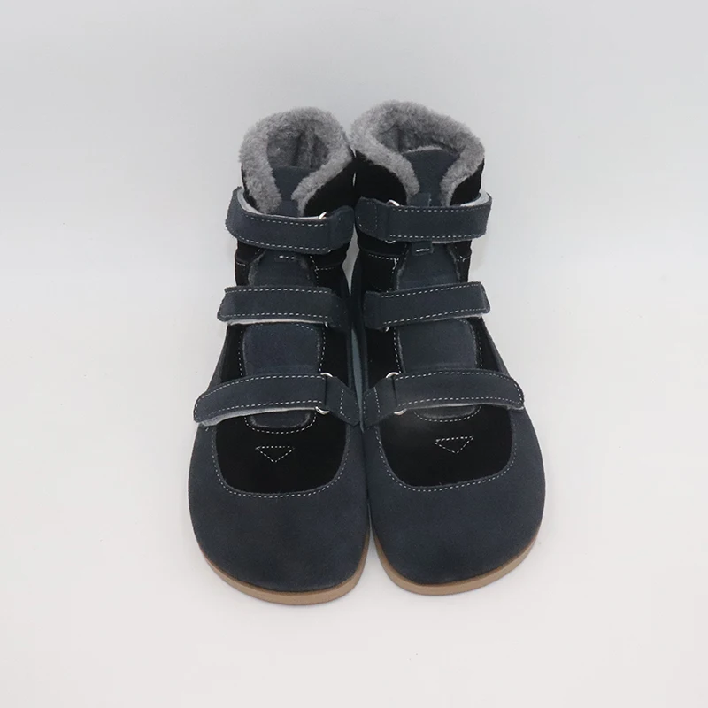 TipsieToes Top Brand Barefoot Genuine Leather Baby Toddler Girl Boy Kids Shoes For Fashion Winter ZigZig Sole Boots