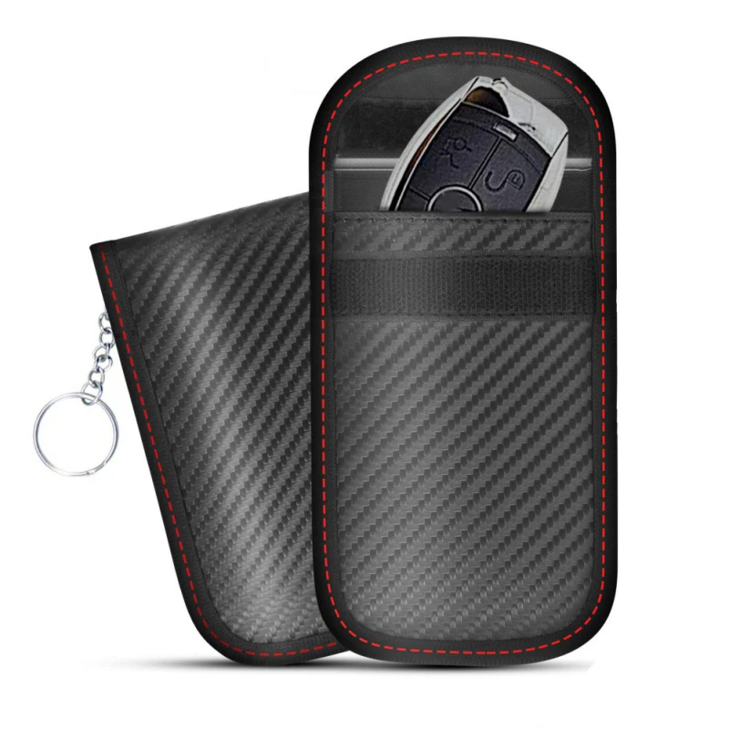 Anti-Theft RFID Signal Blocking Faraday Pouch Cage Case Blocker Mini Faraday Key Fob Protector 2 Pack Faraday Bag for Car Keys