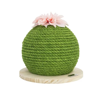 

Ball Shaped Cat Scratching Post With Wooden Base Sisal Rope Weaved Cat Furniture Tree Tower Interactive Cat Toys Pet Supplies