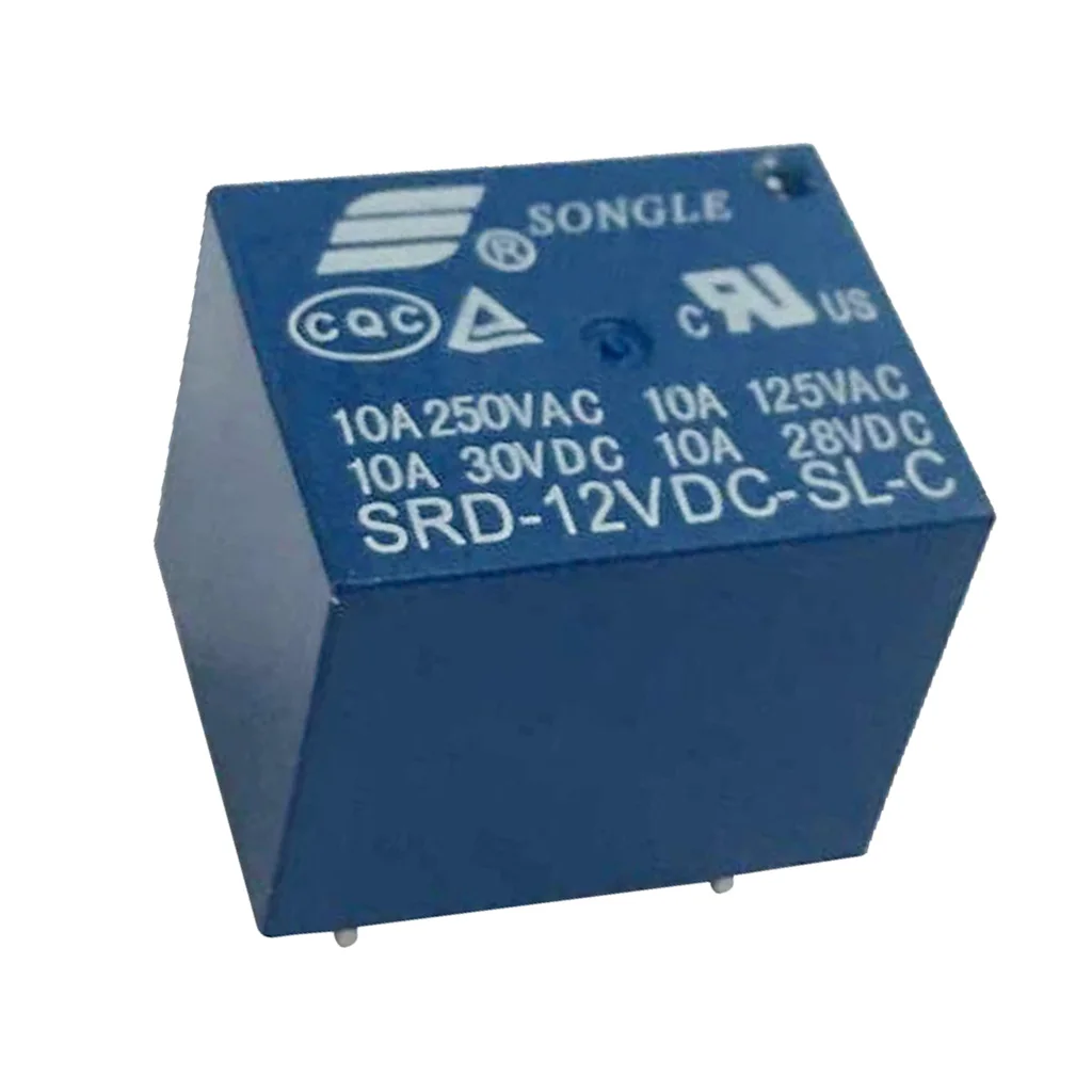 10x 12VDC Mini Power Relay SPDT 10A PCB Mount 5 Pins SONGLE PCB Mount