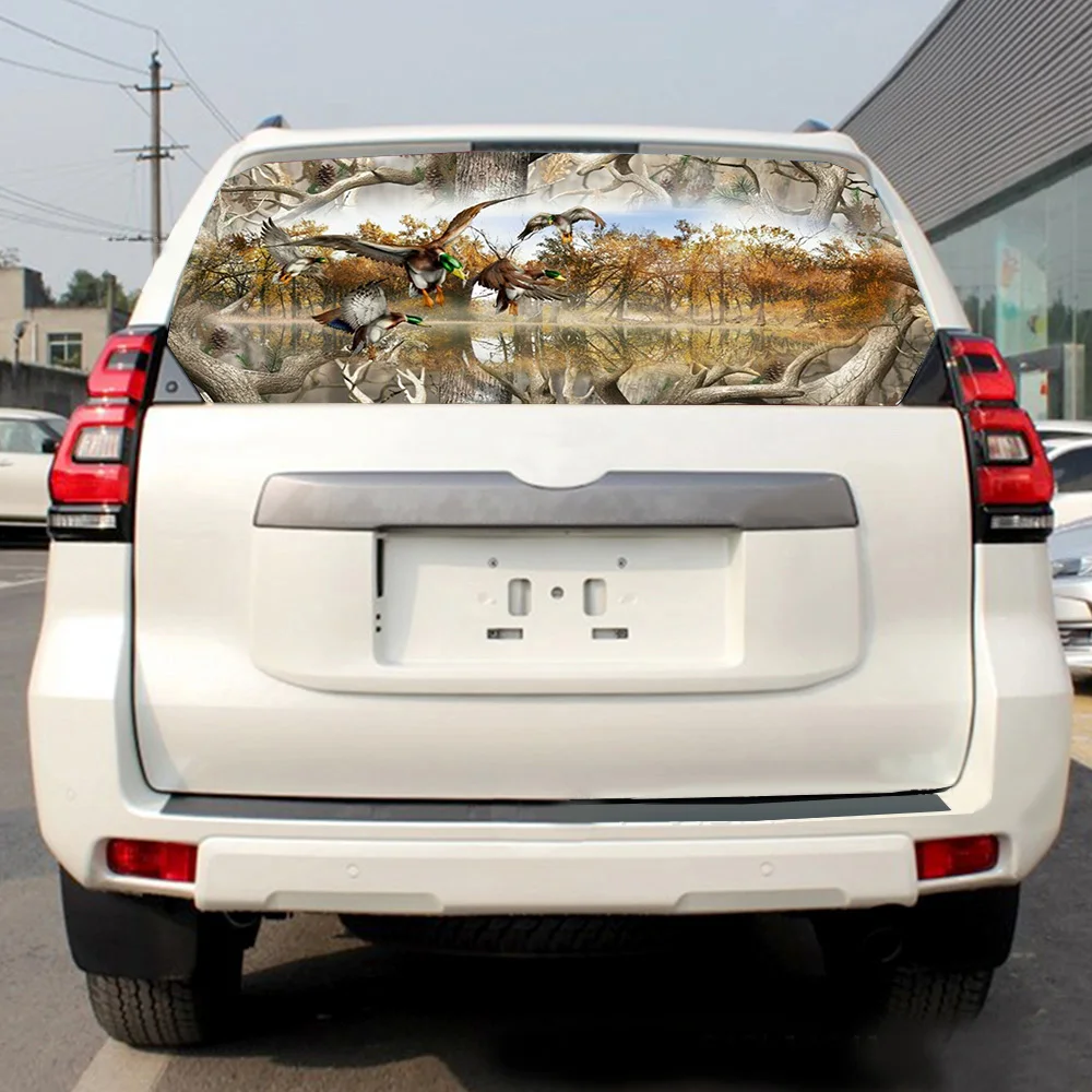 Графическая наклейка на заднее стекло автомобиля Mallards Duck Oak Ambush HuntingPICK-UP TRUCKWindow Tint