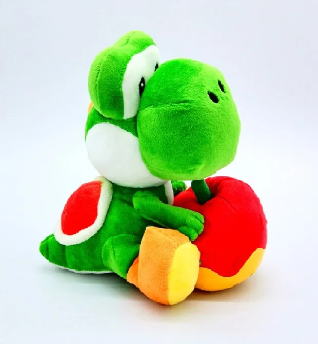 Зеленый 17 см Супер Марио Bros Yoshi с яблоком Мягкие плюшевые зеленый Йоши животные игрушки для детей день рождения Рождественские подарки - Цвет: Зеленый