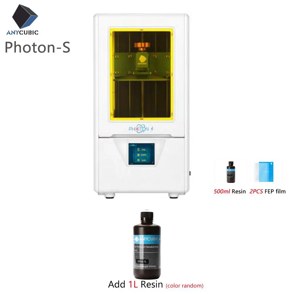 ANYCUBIC Photon-S lcd 3d принтер 405nm матрица УФ светильник Быстрый срез двойной оси Z SLA 3d принтер фотоны Модернизированный - Цвет: Photon S Add 1L
