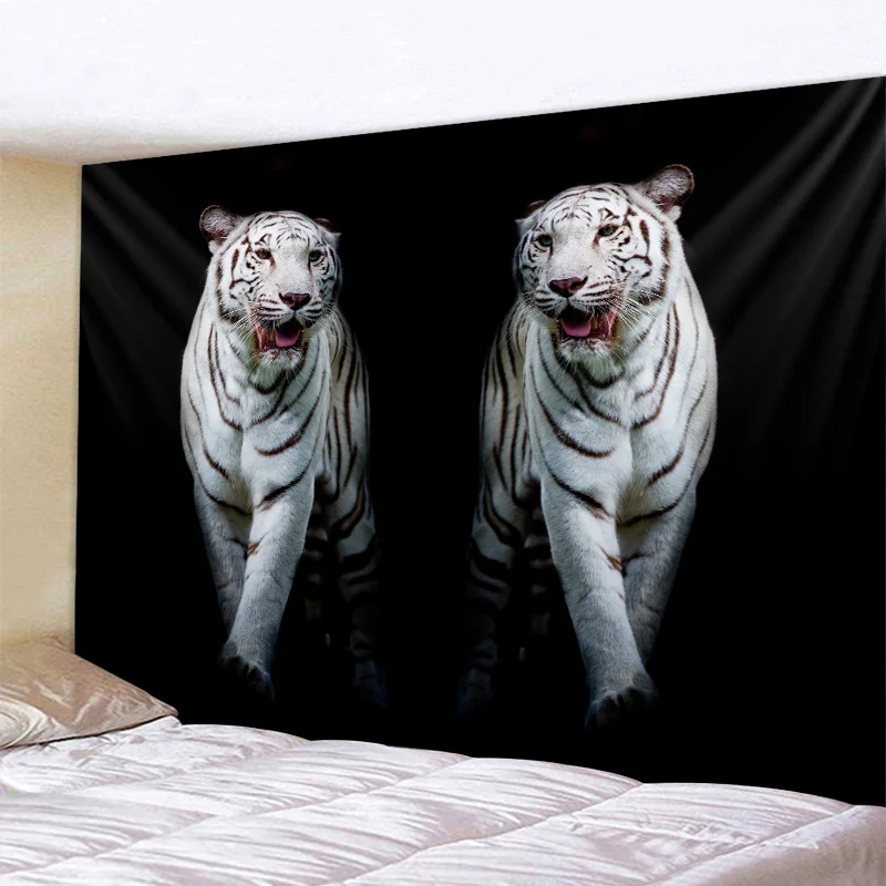 

Cute tiger wall art tapestry 3d animal print psychedelic big tapestry bohemian mandala home decoration beach mat sleeping pad