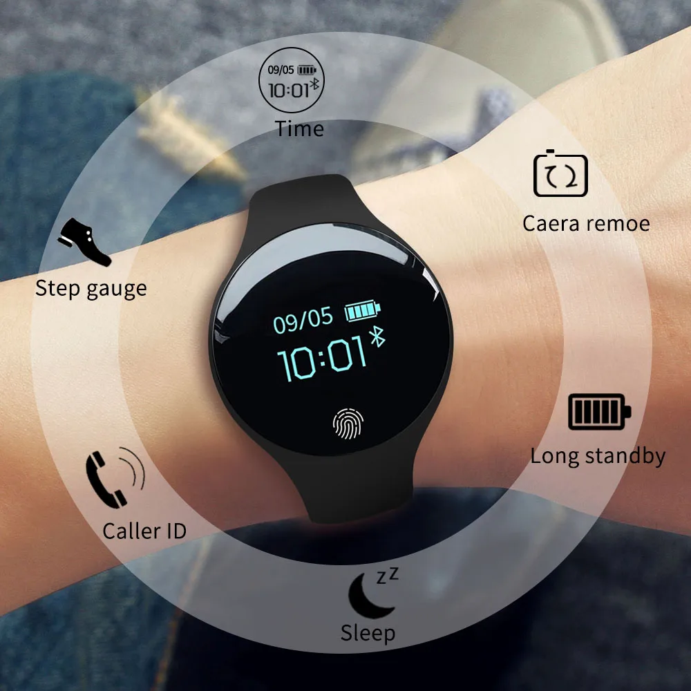 

2019 Bluetooth Smart Watch Wristband Sleep Monitoring Bluetooth Camera Intelligent Pedometer Fitness Smart Watch For IOS Android