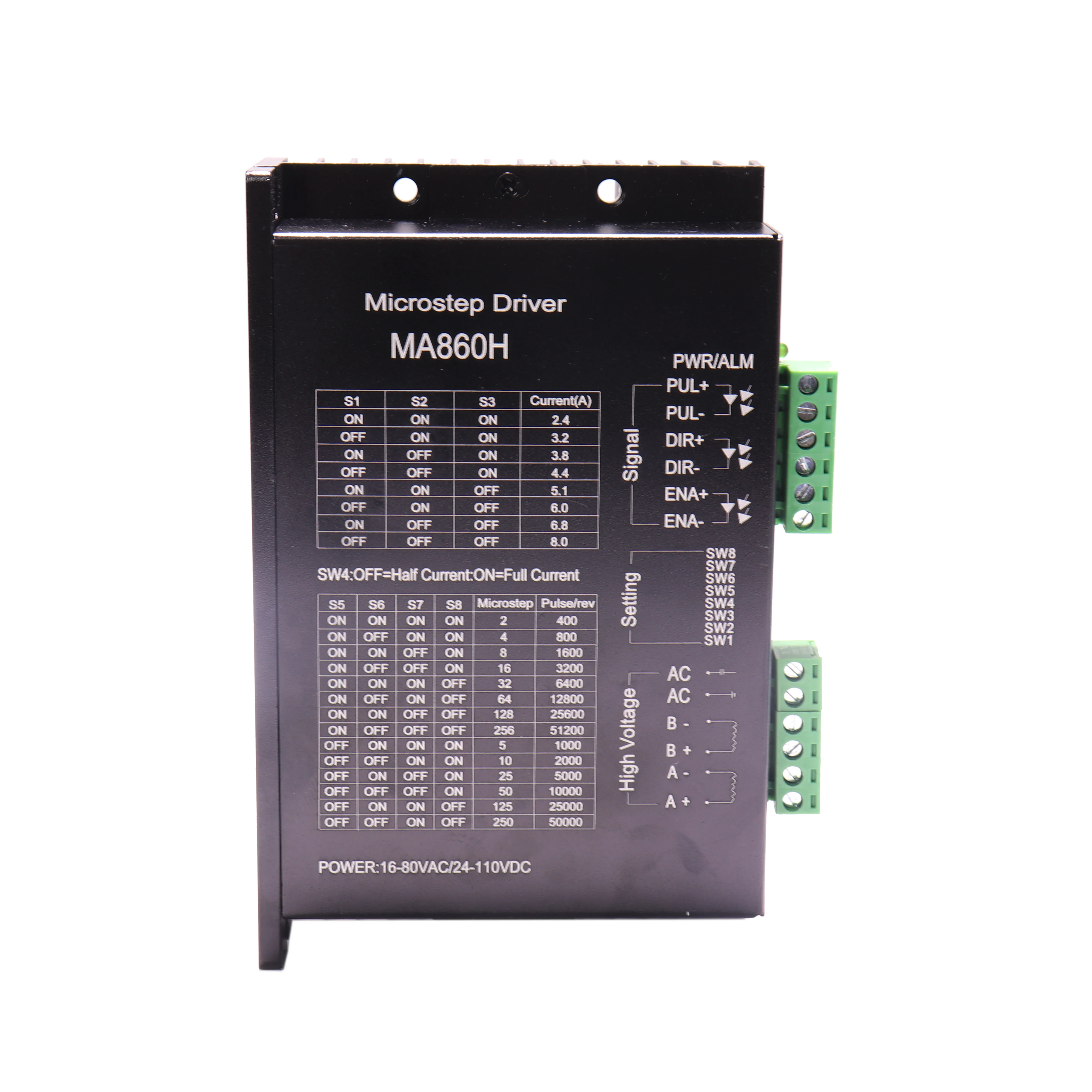 3 шт. контроллер шагового двигателя MA860H 2-фазный цифровой Драйвер шагового двигателя для 57 86 мотор с последовательным возбуждением para двигатель de passo