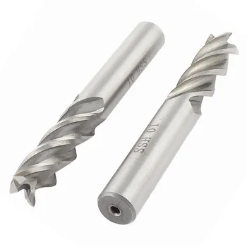 

10mm x 10mm x 22mm x 72mm 4 Flutes HSS Straight Shank End Mill Cutter 2 Pcs