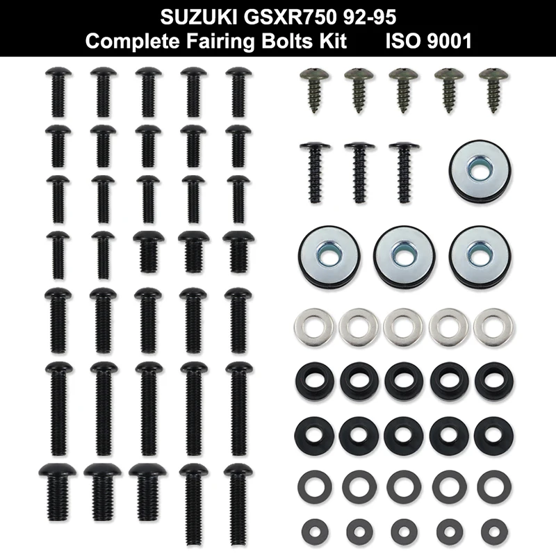 

Fit For Suzuki GSX-R 750 1992 1993 1994 1995 Motorcycle Complete Full Fairing Bolts Kit Fairing Clip Nuts Screws Stainless Steel