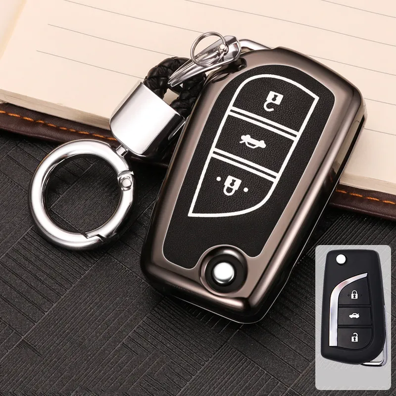 Светящийся кожаный чехол для ключей автомобиля для Toyota CHR Auris Corolla Camry Prado RAV4 Avensis Verso Yaris Aygo Scion TC IM Hilux