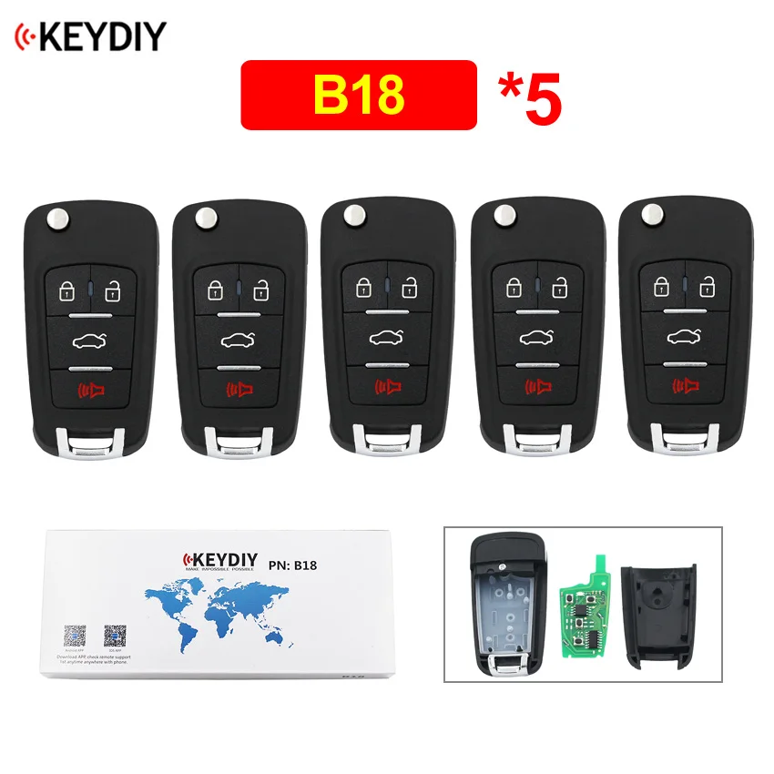 

5Pcs/Lot B18 3+1/4 Button Universal B-Series Remote Control Key KD Car Key for Mini KD KD900 KD900+ URG200 KD-X2 Mini KD