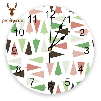 

Colorful Tree Printed PVC Wall Clock Modern Design Home Decor Bedroom Silent Oclock Watch Wall For Living Room