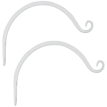 

2 Pieces Hanging Plant Stand Hook Plant Hanger for Flower Basket Bird Feeder Wind Chime Lantern Etc 8 Inches White
