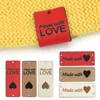 5x2cm Handmade With Love  Labels Tags Leather Label For Clothing 20/50Pcs Knitting Tags For Hats Sewing Accessories DIY ► Photo 2/6