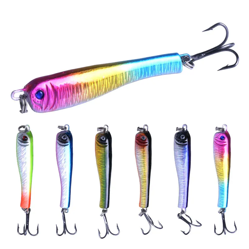 5.5cm 24g Fishing Spoons Metal Lure Sinking Saltwater Lead Jig Head Treble Hook jigging lure | Спорт и развлечения