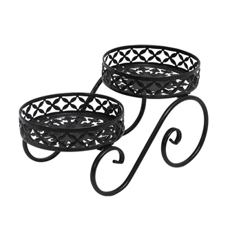 

Plant Flower Pot Rack,Simple Flower Stand Balcony Iron Flower Rack for Outdoor and Indoor Garden Patio Shelves,Black