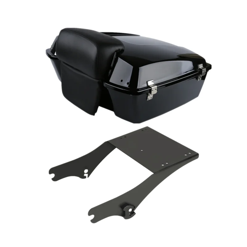 

Motorcycle 10.7" Chopped Tour Pak Pack Trunk Backrest Pad+ Rack For Harley Touring Road King Street Glide Road Gilde 1997-2008