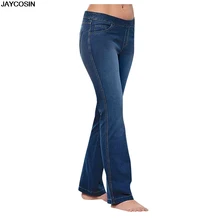 JAYCOSIN джинсы, расклешенные женские джинсы со средней талией, расклешенные джинсы, Стрейчевые узкие брюки, длинные джинсы, новинка, горячая Распродажа, рваные джинсы для женщин