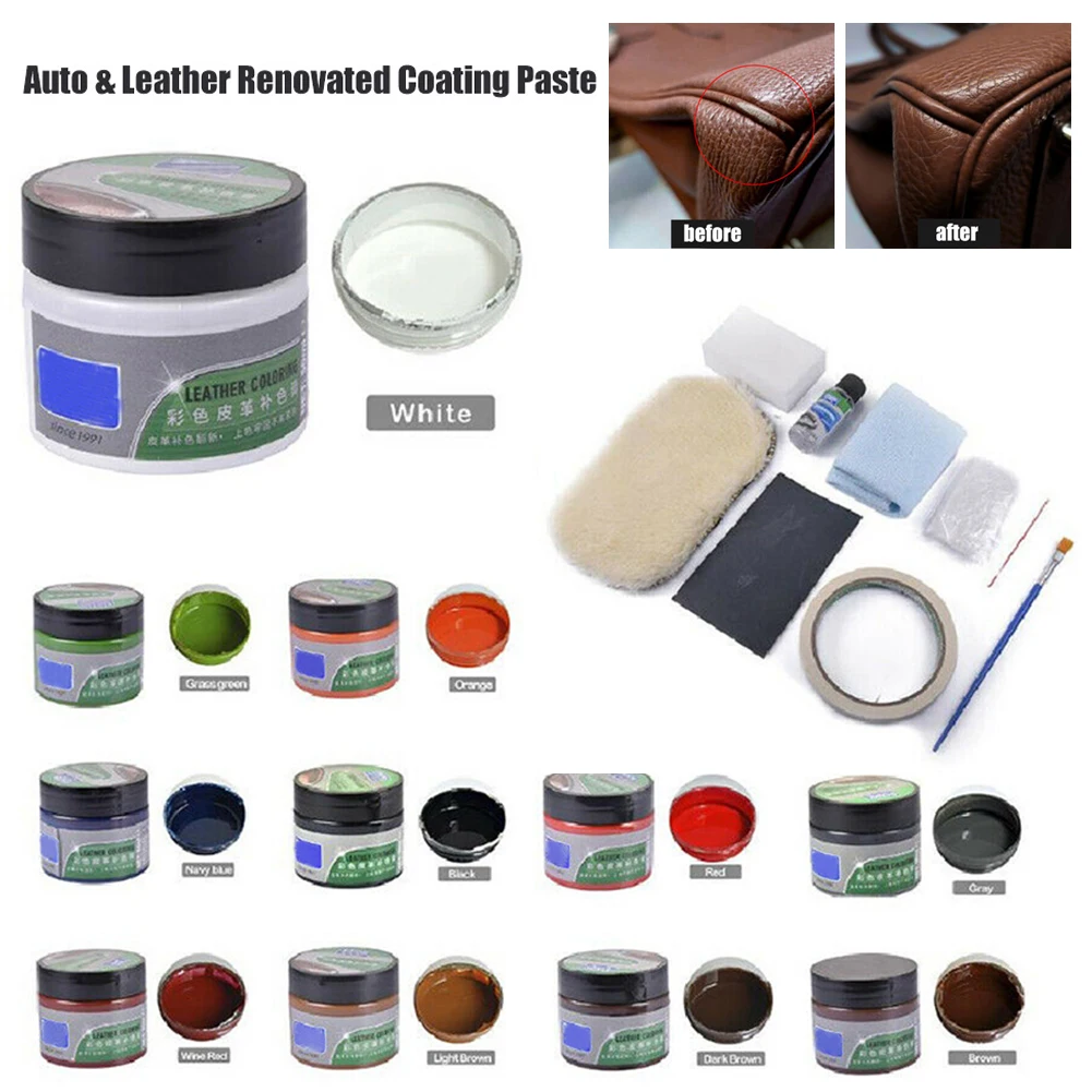 

Auto Leather Renovated Coating Paste Maintenance Agent with 8 Related Tools SLC88