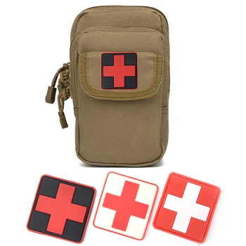 

Red Cross Medical Rescue Morale Military Medical Staff Badge PVC Velcro Armband