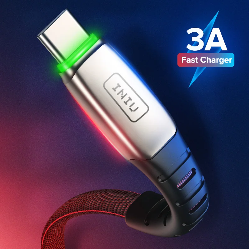 INIU 3A USB Type C Cable Android Mobile Phone Micro USB Charger Data Cord Fast Charging For Samsung S10 S9 S8 S7 Plus Xiaomi mi9|Mobile Phone Cables| - AliExpress