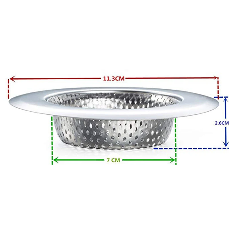 Сетчатый фильтр для раковины из нержавеющей стали, стопорный фильтр для ванны, фиксатор для волос, стопорный фильтр для раковины, фильтр для кухни и ванной комнаты
