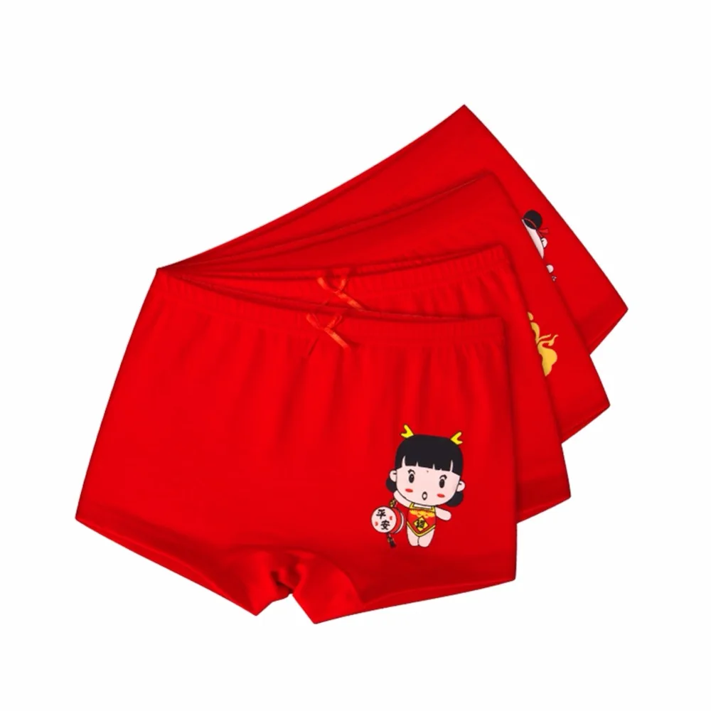 2pcs/Set Boy Girl Underwear Set Children Red Cartoon Printed Cotton