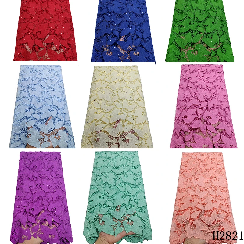 Кружевная синяя гипюровая кружевная ткань белая хлопковая тюль Африканская