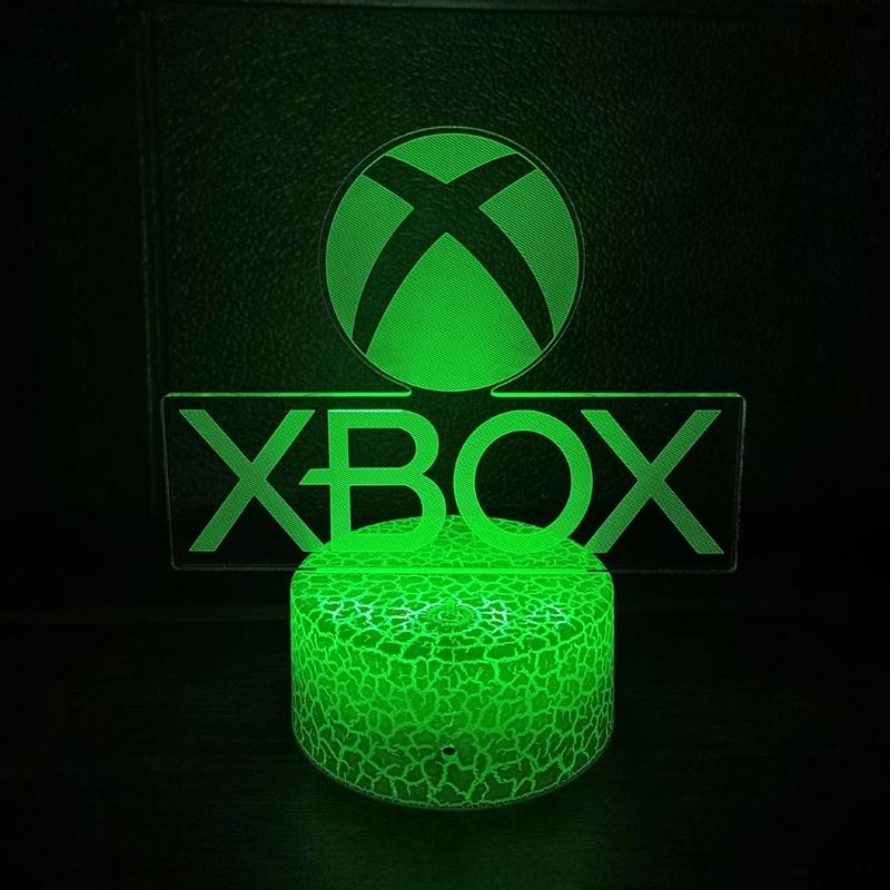 For XBOX Games 16 Colors Changing Night Light 3D Acrylic LED Touch Table Lamp Atmosphere Room Decor Illusion Lamp For Christmas cool night lights