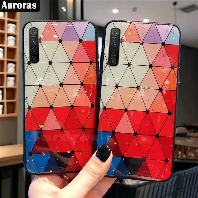 Чехол Auroras для Realme 5 Pro Блестящий Мягкий чехол телефона из золотой фольги с