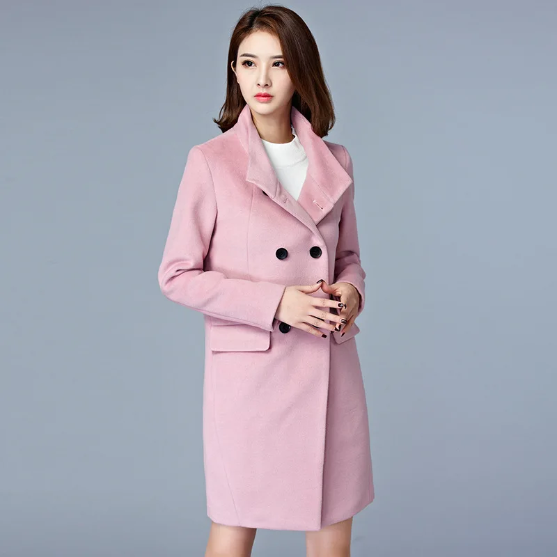 

Figure rong qiu Winter Korean-style Woolen Jacket Women's Mid-length WOMEN'S Dress Loose Thick South Korea Woolen Overcoat Fashi