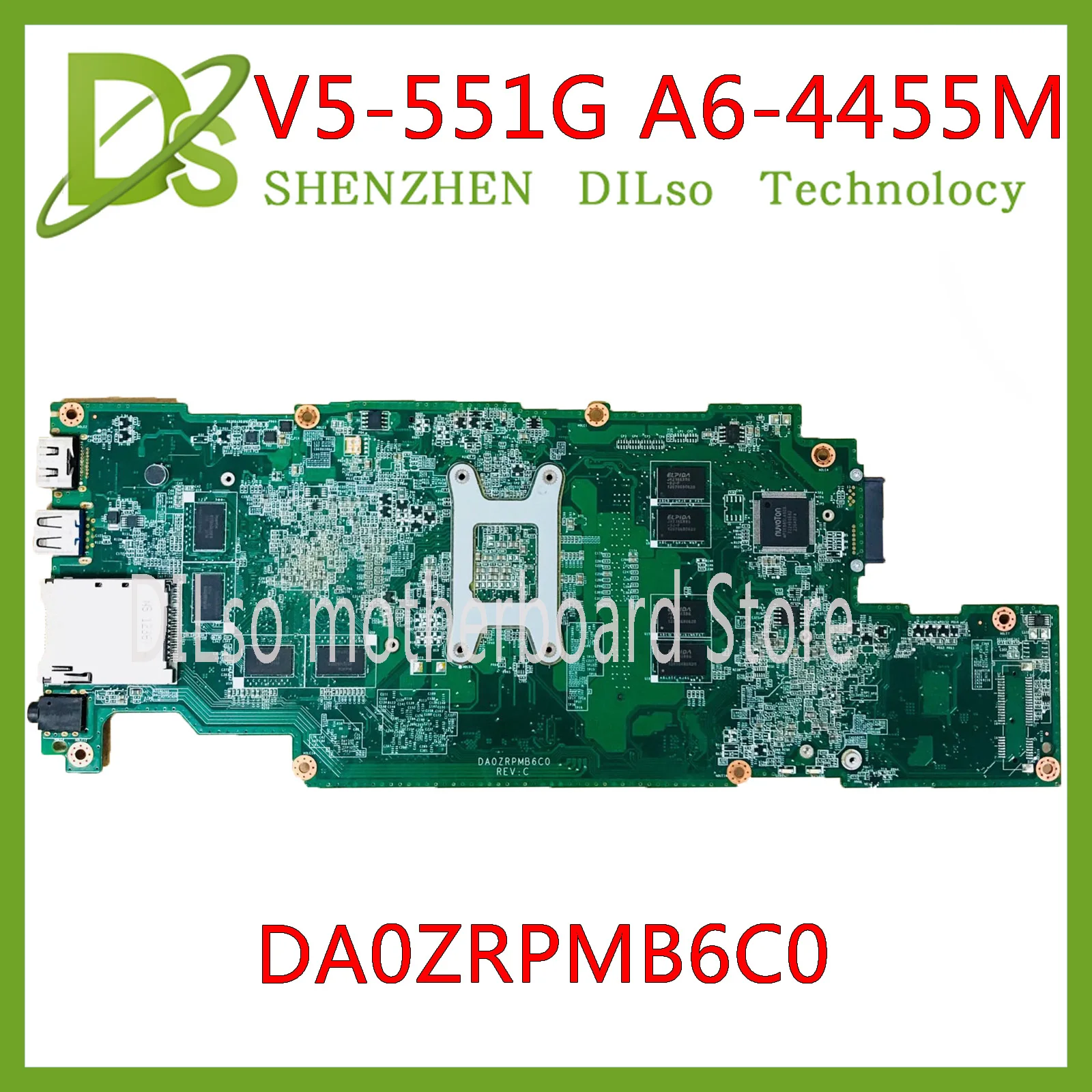 Kefu V5-551 материнская плата для Acer Aspire V5-551 V5-551G Материнская плата ноутбука DA0ZRPMB6C0 A6-4455M HD7650M Тесты работы