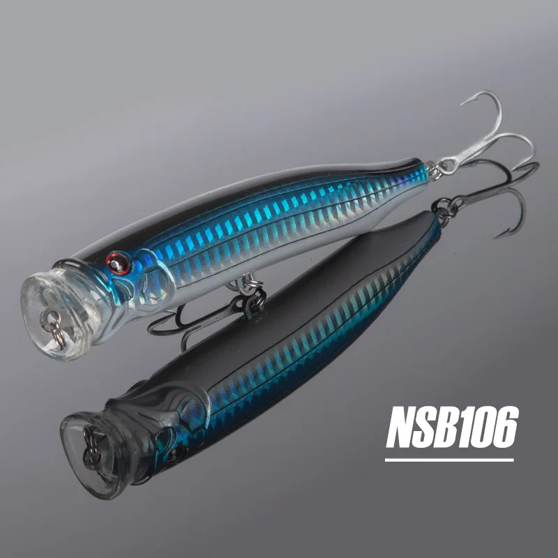 5 Leurres De Pêche Popper/topwater – 7 Cm / 9,4 G – Pour Bar, Perche, Truite, Etc.