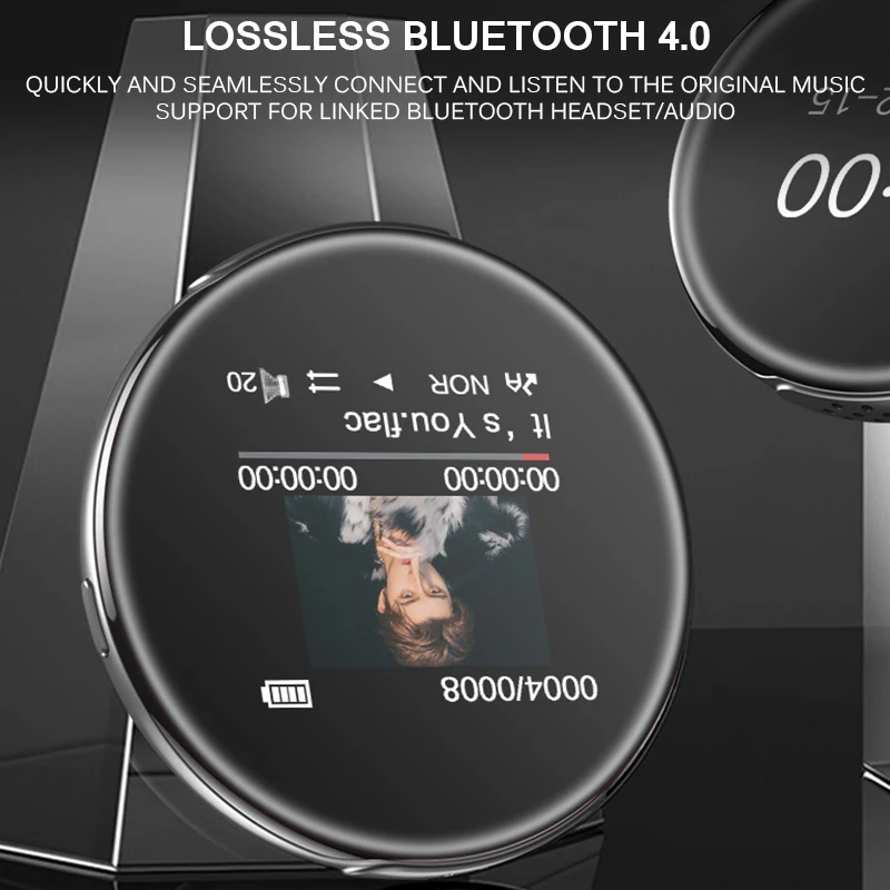 Круглый mp3-плеер Модный Bluetooth спортивный мини MP3-плеер Портативный аудио 8 Гб со встроенным динамиком FM Электронная книга музыкальные плееры