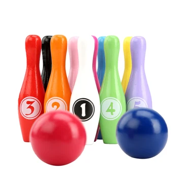 

Kids Bowling Toys Set , 10 Colorful Pins 2 Balls,Toddlers Toys Printed with Number,Gift for Boys Girls 1-6Years Old