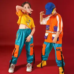 Танцевальные костюмы в стиле хип-хоп для мальчиков и девочек, вечерние костюмы для сцены для девочек, штаны для бега, танцевальная одежда