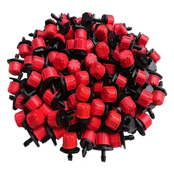 

300Pcs Adjustable Mini Drip Irrigation System Watering Sprinkler Anti-Clogging Emitter Dripper Red Garden Supplies
