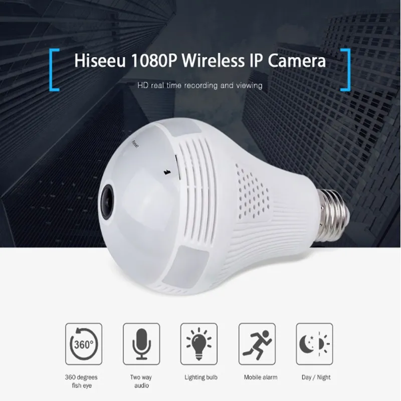 

Hiseeu HSY- P11-300 3MP Networking IP Camera Wireless 360 Degree VR Fisheye Panoramic Home Security Motion Detection Alarm