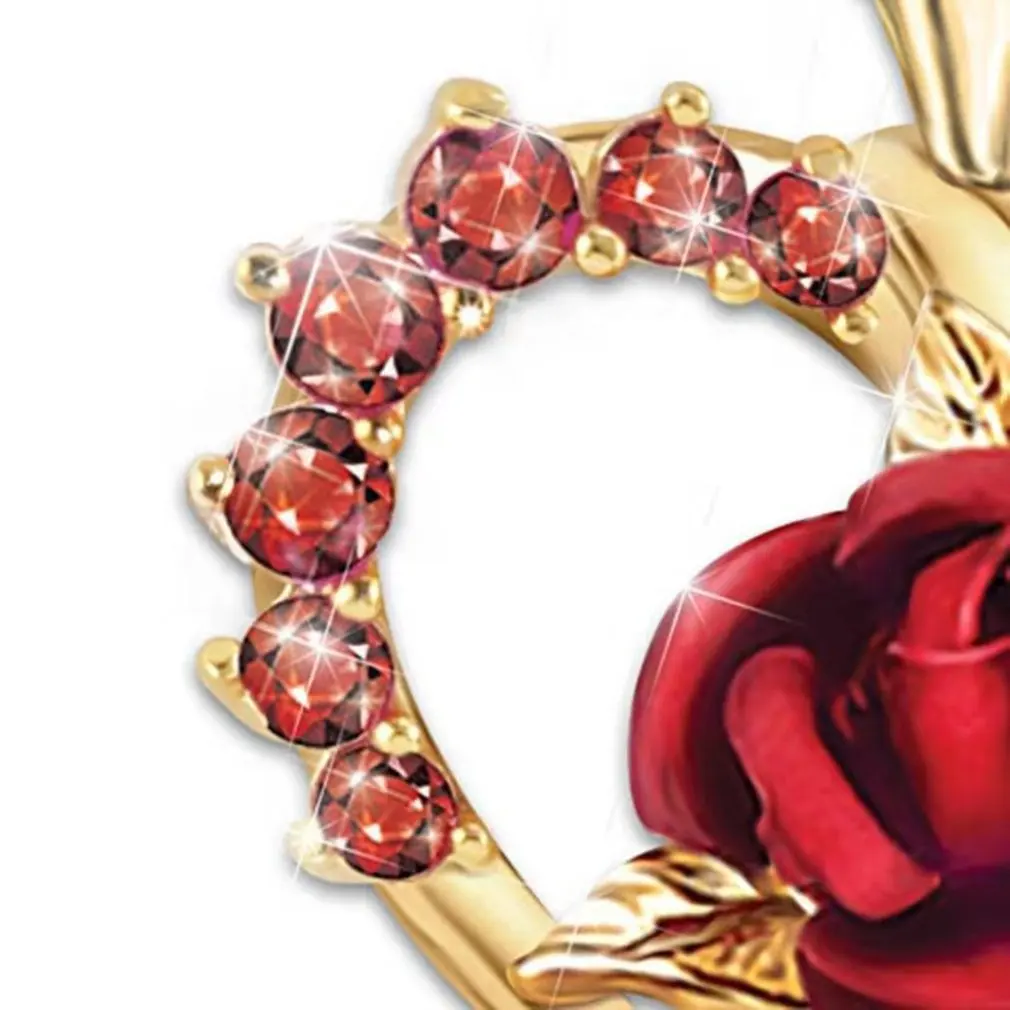 Модное открытое ожерелье с сердечками и розами в европейском и американском стиле, циркониевое ожерелье, подарок на день Святого Валентина