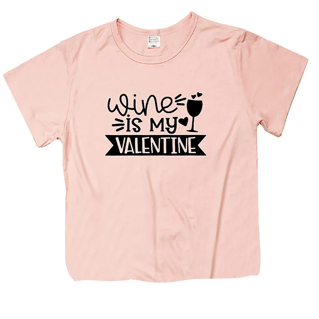 Повседневные футболки для девочек на День святого Валентина летняя спортивная