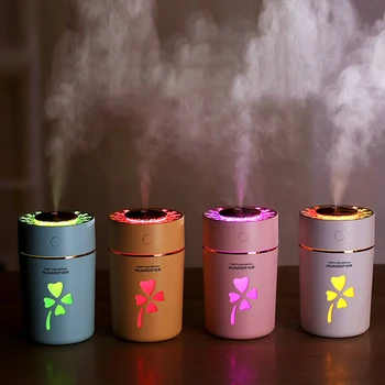 

280ML multifunction USB Ultrasonic Air Humidifier For Car Three In One Four-leaf Clover Office/Desk Mist Maker Mini Humidifier