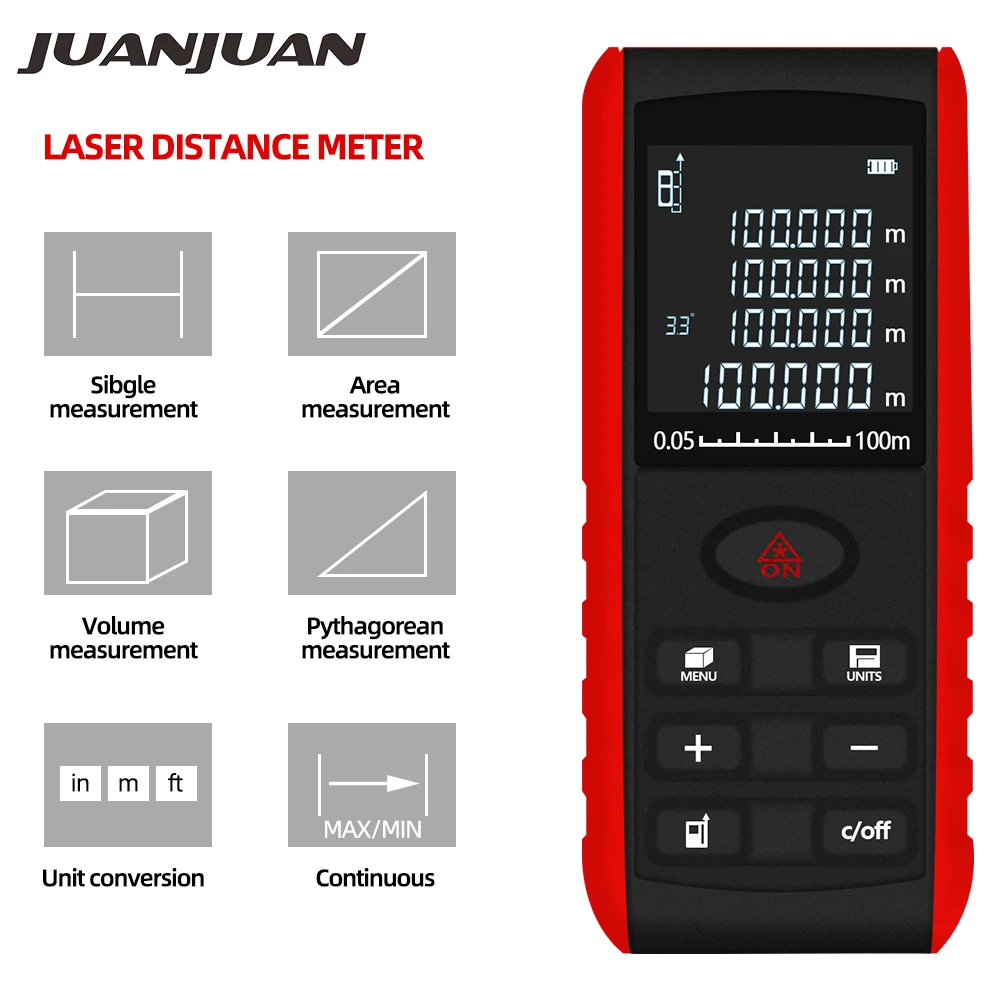 Cyfrowy dalmierz laserowy miernik odległości Tester taśmy Finder narzędzie do pomiaru odległości urządzenie 40 m 60m 100m 40% OFF Cyfrowy dalmierz laserowy miernik odległości Tester taśmy Finder narzędzie do pomiaru odległości urządzenie 40 m 60m 100m 40% OFF