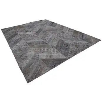 

275x370 Cm Grey Handmade Modern Patchwork Rug-9x12 Ft