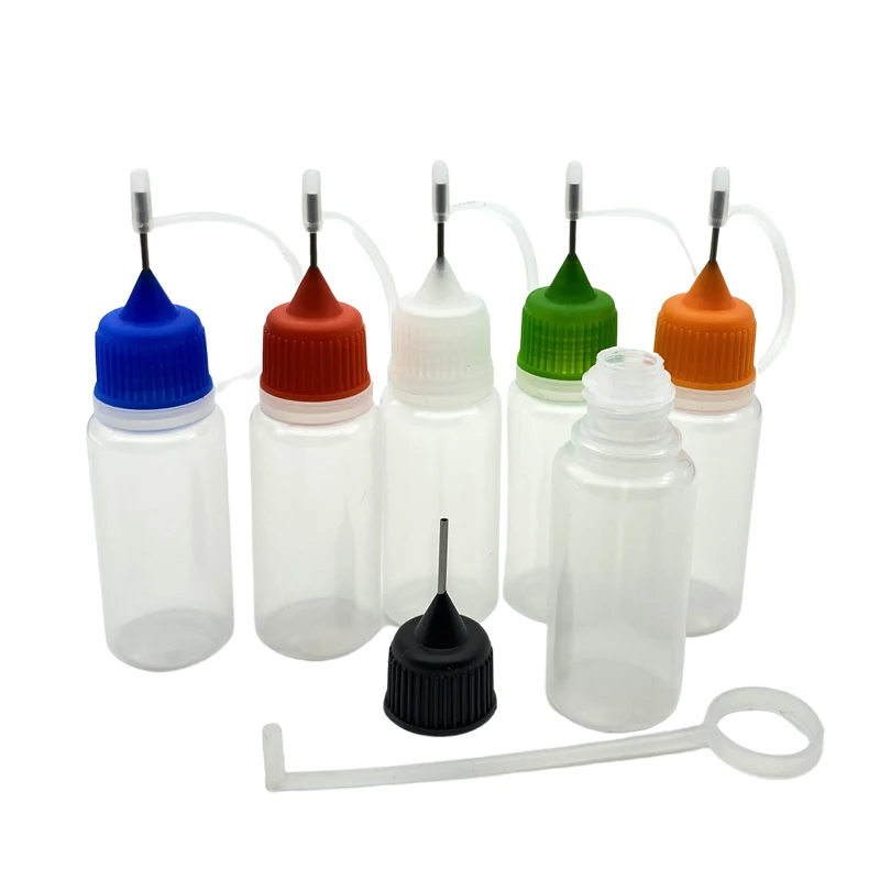 5 Pcs Needle Tip Glue Bottle Squeeze Plastic Bottle Dispensing Needle  Sealing Cap Liquid Flux Dispenser Applicator