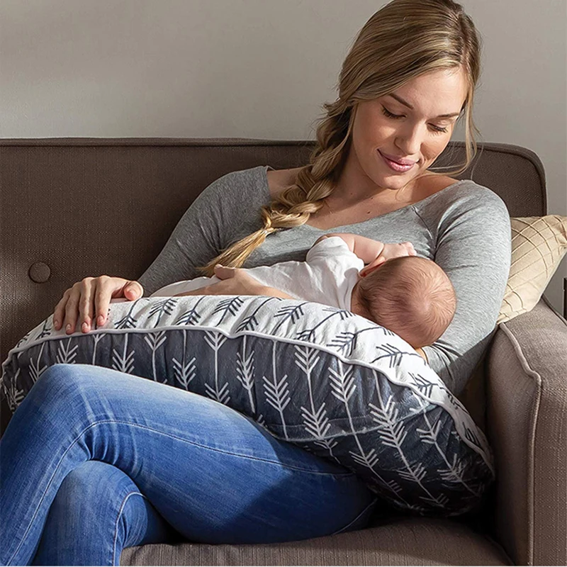 

Breastfeeding pillow cushion nursing baby sleep support U-shaped pillow cover slipcover protector removable elastic covers